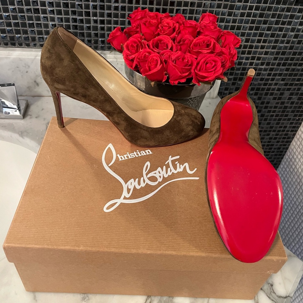 Authentic Christian Louboutin Suede Heels